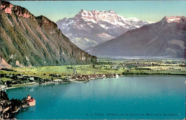 Chillon et la Dent du Midi pris de Gilon Vorderseite