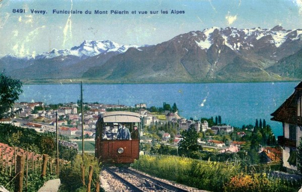 Funiculaire du Mont Pélerin et vue sur les Alpes, Vevey Vorderseite