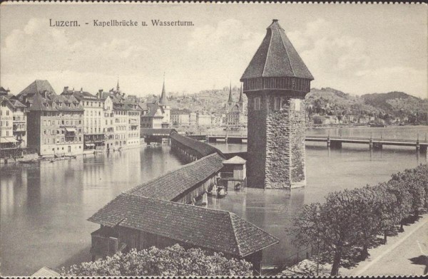 Luzern - Kapellbrücke - Wasserturm Vorderseite
