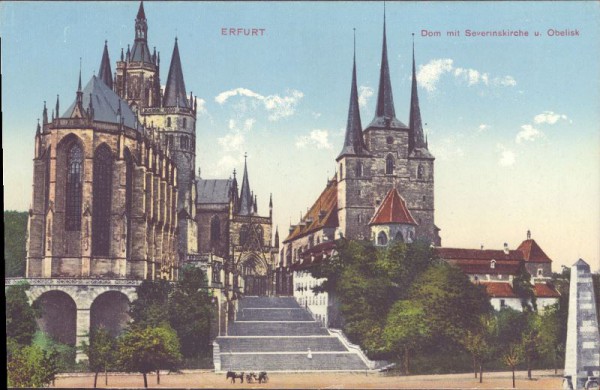 Erfurt - Dom mit Severinskirche und Obelisk