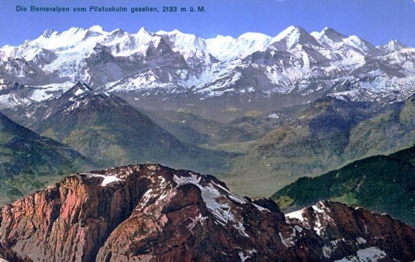 Die Berneralpen vom Pilatuskulm gesehen Vorderseite