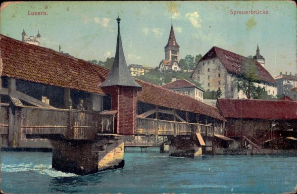 Luzern - Spreuerbrücke Vorderseite