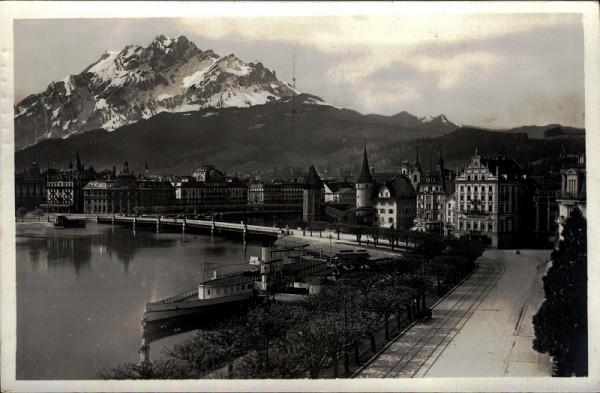 Schwanenplatz und Pilatus, Luzern. 1924