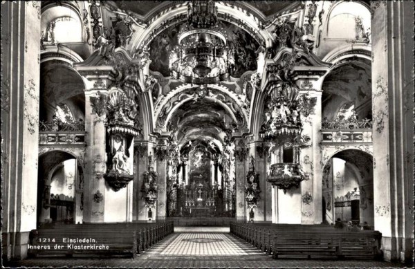Inneres der Klosterkirche, Einsiedeln Vorderseite