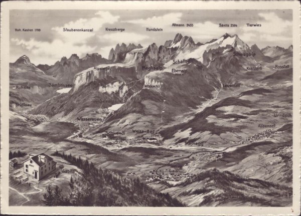 Gäbris (1250 m) Appenzell und Alpstein