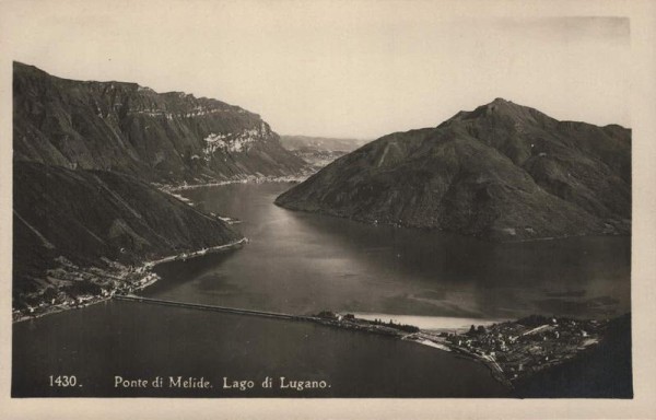 Ponte di Melide. Lago di Lugano. 1927 Vorderseite