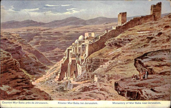 Monastery of Mar Saba near Jerusalem. Vorderseite