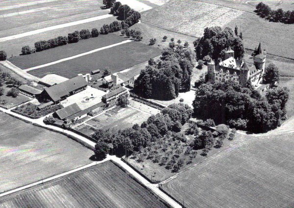 Schloss Marschlins, Lanquart Fabriken GR - Flugaufnahmen Vorderseite