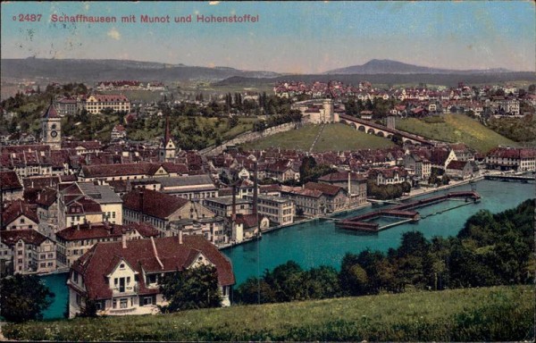 Schaffhausen mit Munot und Hohenstoffel Vorderseite