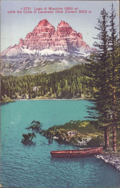 Lago di Misurina (1800m) colle tre Cime di Lavaredo (Drei Zinnen) 3003m