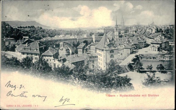 Bern, Nydeckbrücke mit Stalden Vorderseite