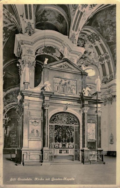 Kirche mit Gnadenkapelle, Einsiedeln Vorderseite