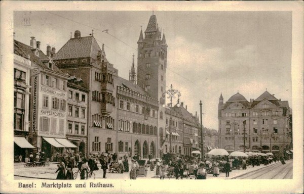 Basel/Marktplatz und Rathaus. Vorderseite