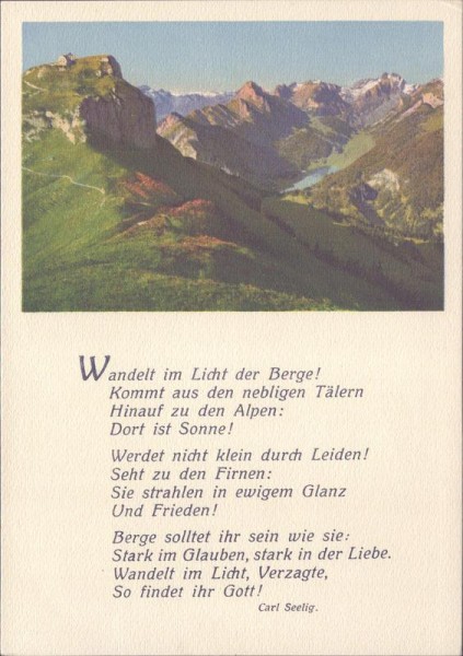 Hoher Kasten, Carl Seelig Vorderseite