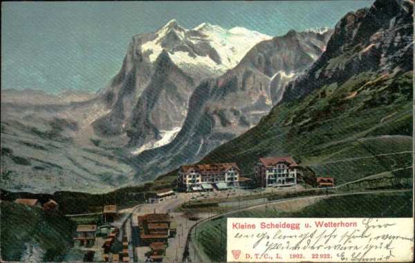 Kleine Scheidegg und Wetterhorn (3692 m) Vorderseite