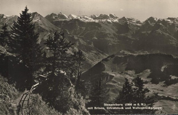 Stanserhorn mit Brisen, Urirotstock und Wallenstockgruppe Vorderseite