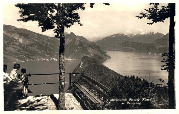 Bürgenstock. Honegg-Känzeli im Felsenweg. 1933 Vorderseite