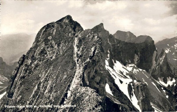 Pilatus-Kulm. Aufstieg zum Kriesiloch. 1947 Vorderseite