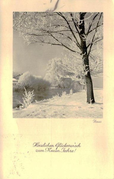 Herzlichen Glückwunsch zum Neuen Jahre! Vorderseite