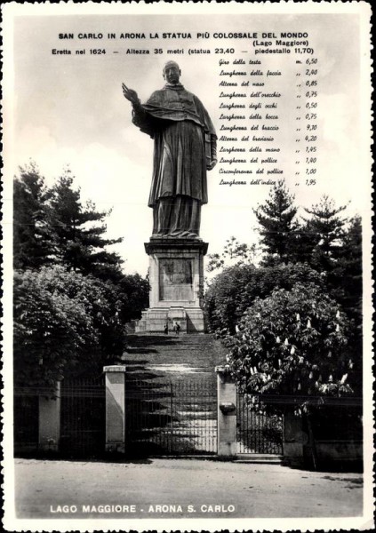 Arona, San Carlo, Statua Vorderseite