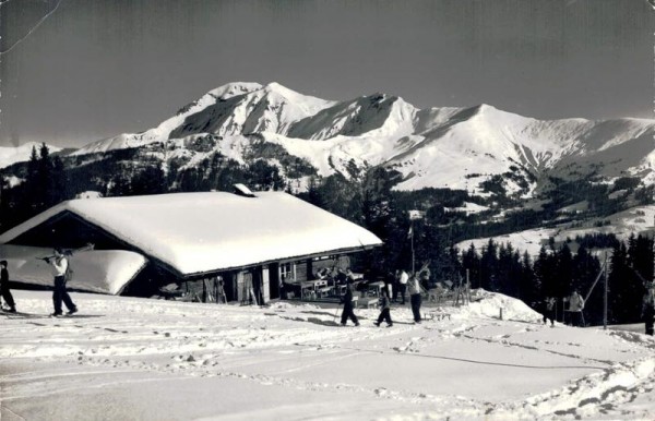 Lenk (Berner Oberland). Restaurant Gysenboden, Albristhorn Vorderseite