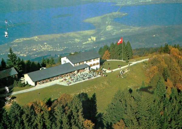 Berggasthaus Etzel - Kulm, Feusisberg SZ - Flugaufnahmen Vorderseite