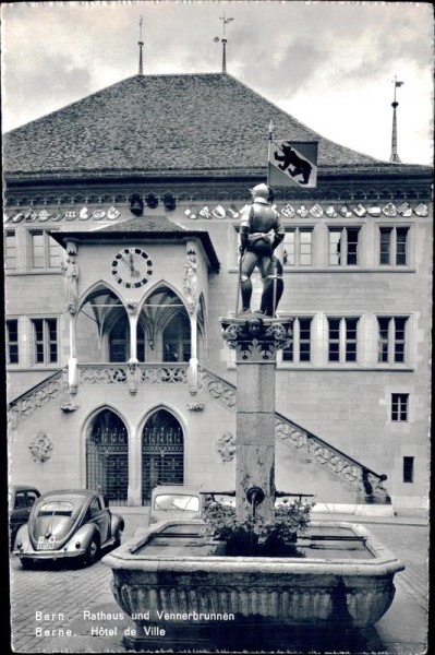 Bern - Rathaus und Vennerbrunnen Vorderseite