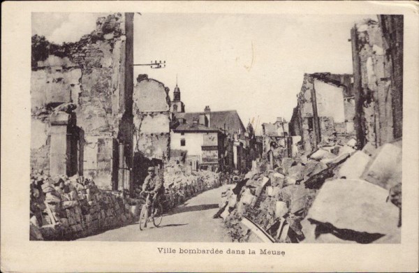 Ville bombardée dans la Meuse
