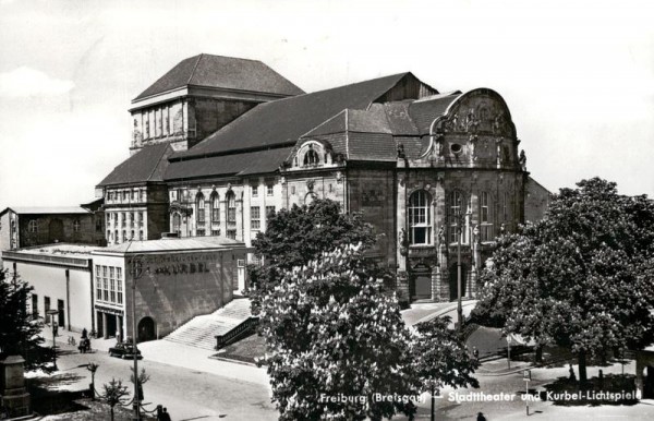 Freiburg, Stadttheater und Kurbel-Lichtspiele Vorderseite