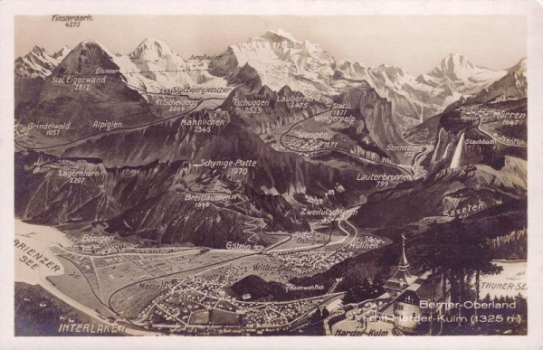 Berner-Oberland mit Harder-Kulm (1325m)
