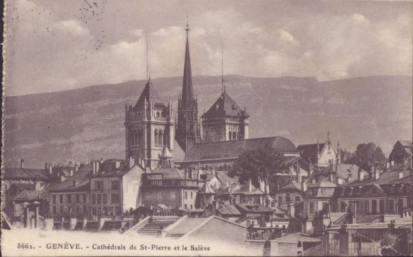 Genève - Cathedrale de St-Pierre et le Salève