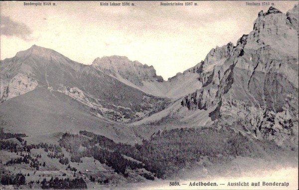 Adelboden - Aussicht auf Bonderalp Vorderseite