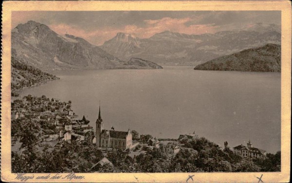 Weggis und die Alpen Vorderseite