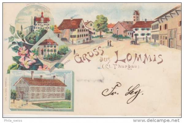 Allenwinden bei Fischingen, Gruss aus - Litho - Gasthof zum Kreuz