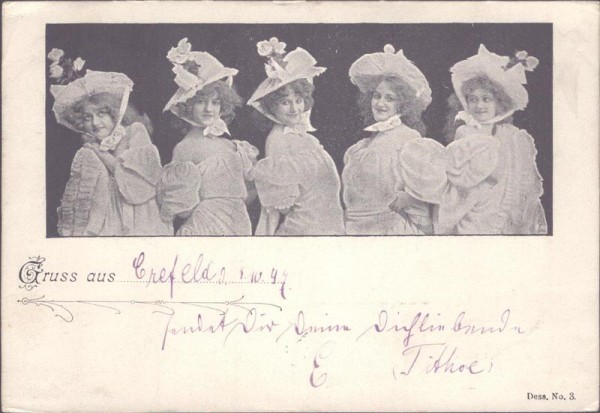 Gruss aus Crefeld, 1897 Vorderseite