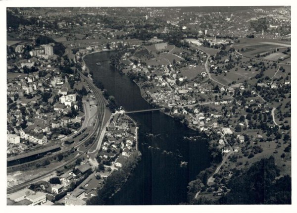 8212 Neuhausen am Rheinfall, Flurlingerstegbrücke/ 8247 Flurlingen ZH/ Hintergrund: Schaffhausen Vorderseite