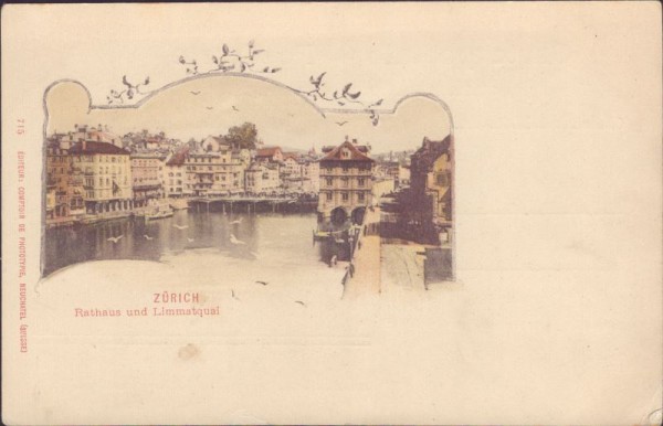 Zürich, Rathaus und Limmatquai