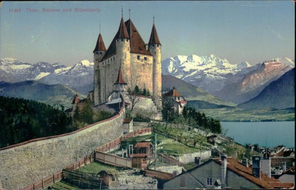 Thun - Schloss und Blümlisalp Vorderseite