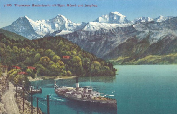 Thunersee - Beatenbucht mit Eiger - Mönch und Jungfrau