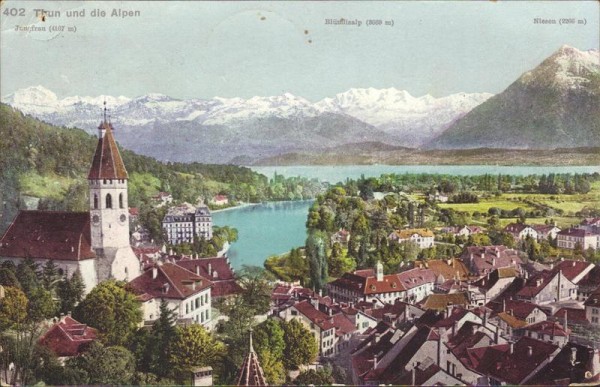 Thun und die Alpen Vorderseite