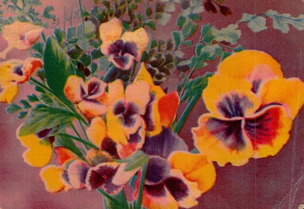 Blumenstraus mit Veilchen Vorderseite