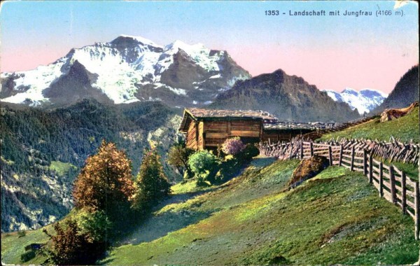 Landschaft mit Jungfrau (4166 m) Vorderseite