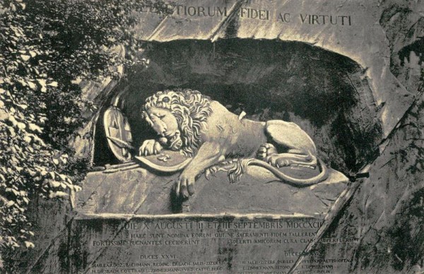 Löwendenkmal, Luzern Vorderseite