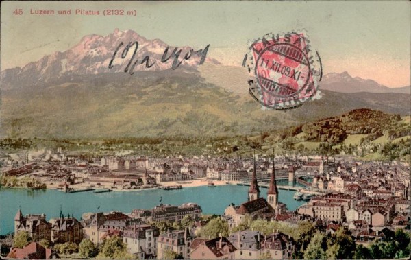 Luzern und Pilatus (2132 m) Vorderseite