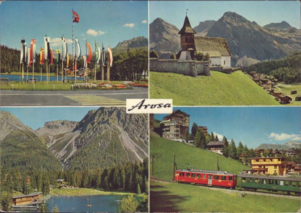 Arosa. Fahnenwald, Kirchli, Strandbad, Bahn