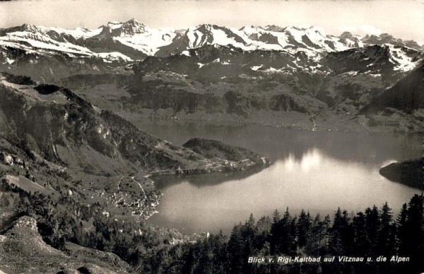Blick v. Rigi-Kaltbad auf Vitznau und die Alpen Vorderseite
