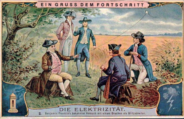 Deutsche Reichspost, Ein Gruss dem Fortschritt, Elektrizität Vorderseite