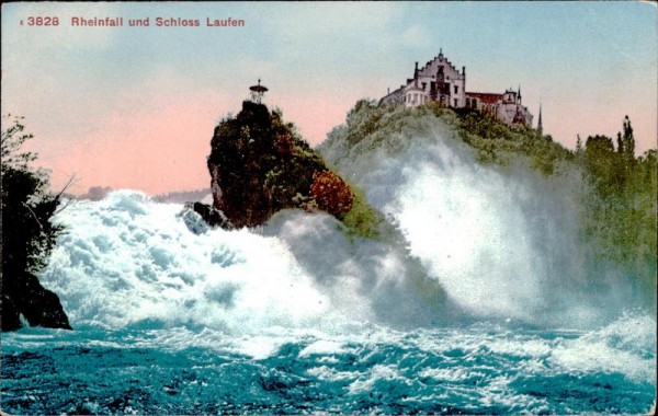 Rheinfall und Schloss Laufen Vorderseite