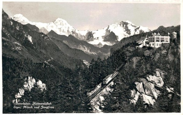 Interlaken, Heimwehfluh, Eiger, Mönch und Jungfrau Vorderseite
