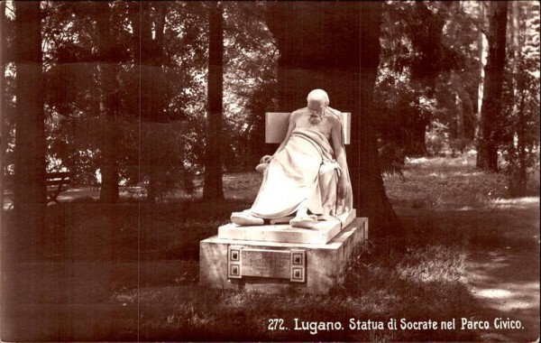 Lugano, Statua di Socrate Vorderseite